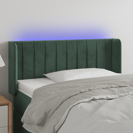 Testiera a LED Verde Scuro 103x16x78/88 cm in Velluto - homemem39