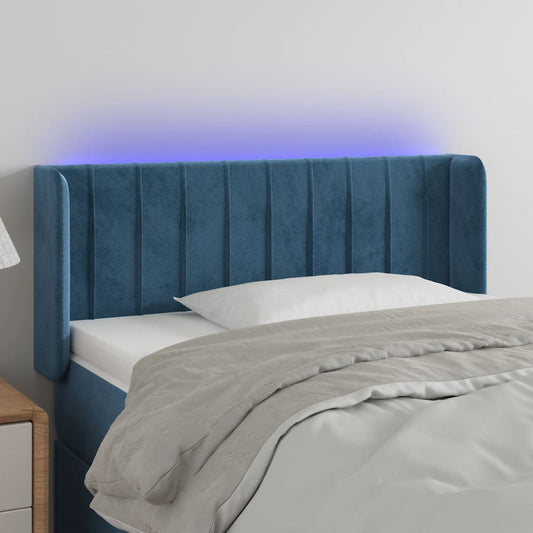 Testiera a LED Blu Scuro 103x16x78/88 cm in Velluto - homemem39