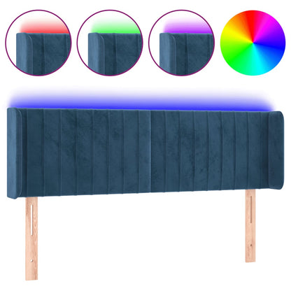 Testiera a LED Blu Scuro 147x16x78/88 cm in Velluto - homemem39