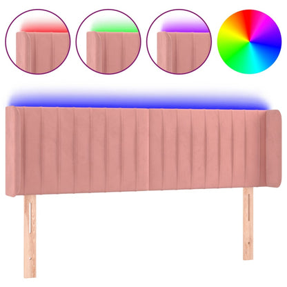 Testiera a LED Rosa 147x16x78/88 cm in Velluto - homemem39