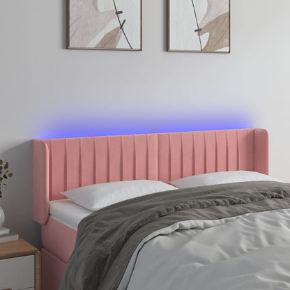 Testiera a LED Rosa 147x16x78/88 cm in Velluto - homemem39