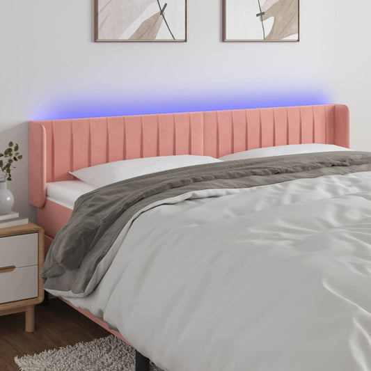 Testiera a LED Rosa 163x16x78/88 cm in Velluto - homemem39