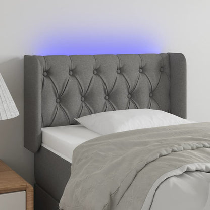 Testiera a LED Grigio Scuro 83x16x78/88 cm in Tessuto - homemem39