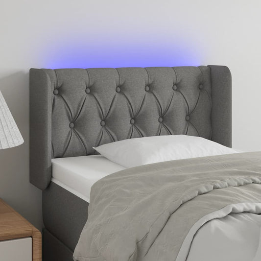 Testiera a LED Grigio Scuro 83x16x78/88 cm in Tessuto - homemem39