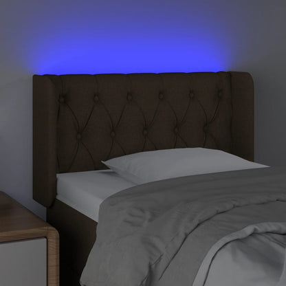 Testiera a LED Marrone Scuro 83x16x78/88 cm in Tessuto - homemem39