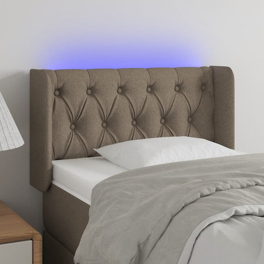 Testiera a LED Tortora 83x16x78/88 cm in Tessuto - homemem39