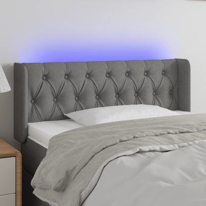 Testiera a LED Grigio Scuro 93x16x78/88 cm in Tessuto - homemem39