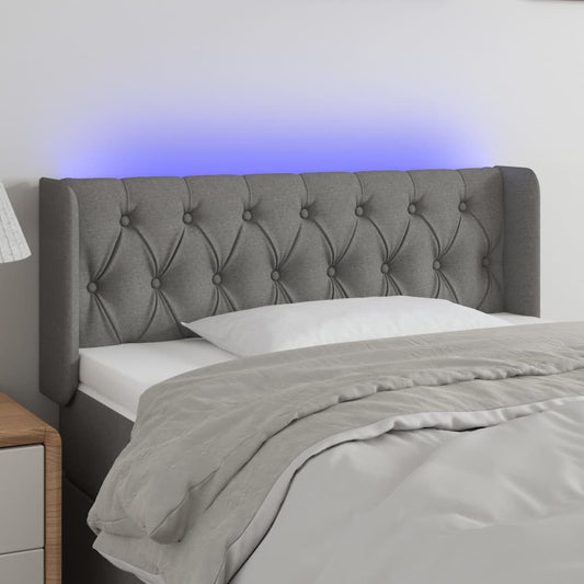 Testiera a LED Grigio Scuro 103x16x78/88 cm in Tessuto - homemem39