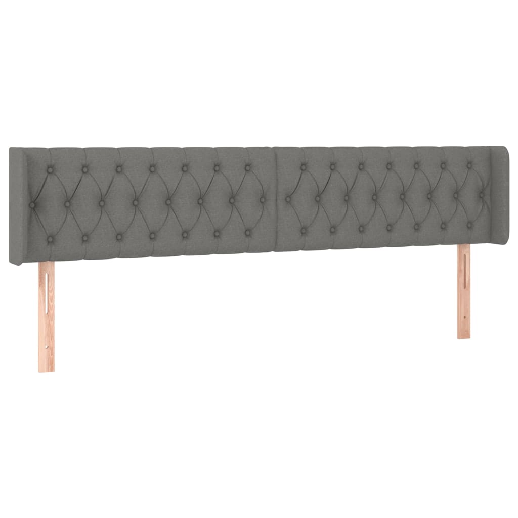 Testiera a LED Grigio Scuro 183x16x78/88 cm in Tessuto - homemem39