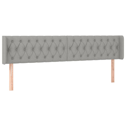 Testiera a LED Grigio Chiaro 203x16x78/88 cm in Tessuto - homemem39