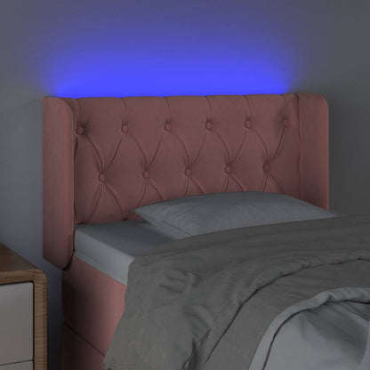 Testiera a LED Rosa 83x16x78/88 cm in Velluto
