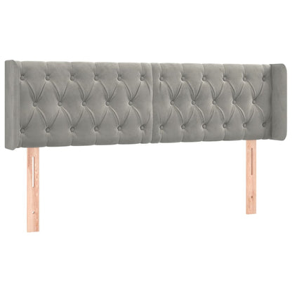 Testiera Grigio Chiaro a LED 147x16x78/88 cm in Velluto - homemem39