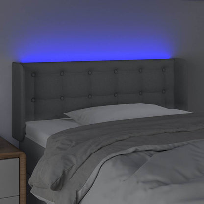 Testiera Grigio Chiaro a LED 83x16x78/88 cm in Tessuto