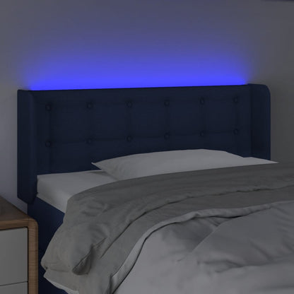 Testiera a LED Blu 103x16x78/88 cm in Tessuto - homemem39