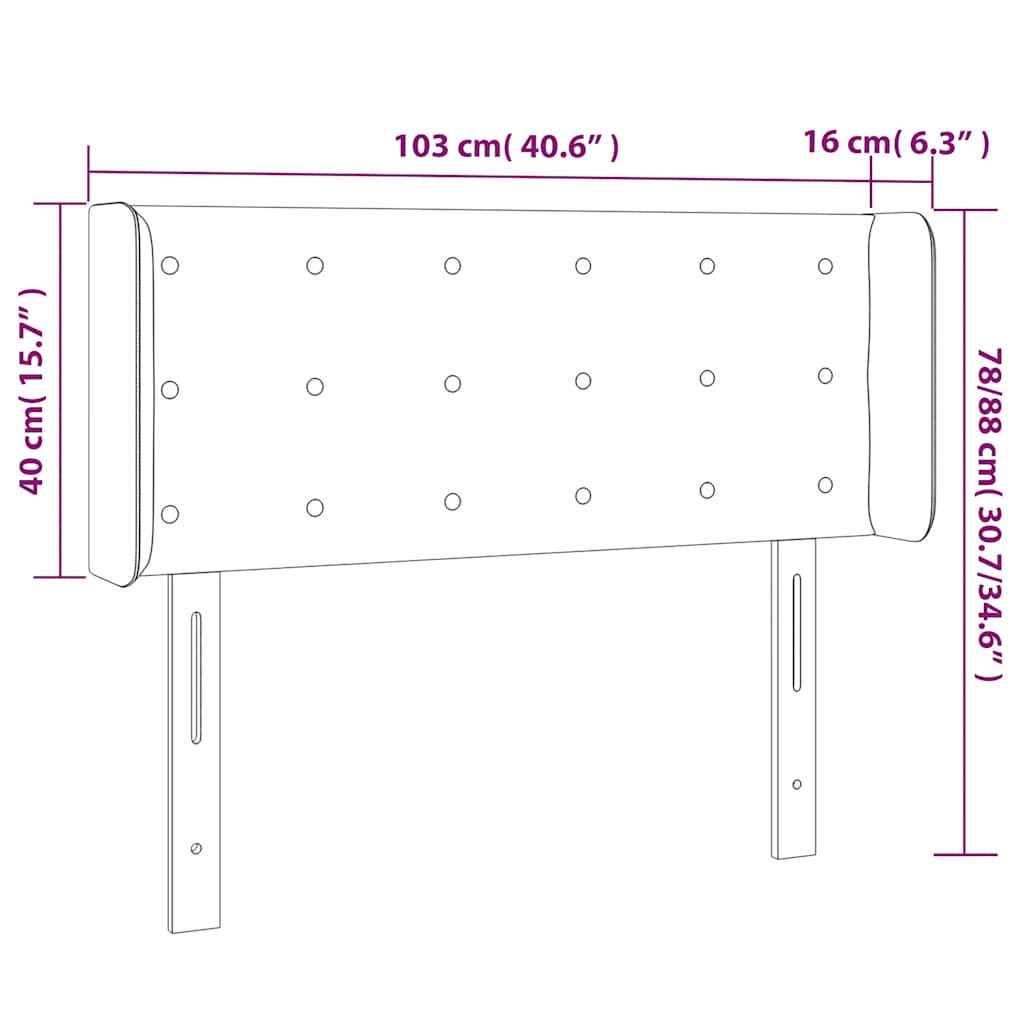 Testiera a LED Verde Scuro 103x16x78/88 cm in Velluto | homemem39