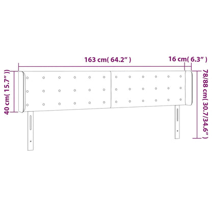 Testiera a LED Blu Scuro 163x16x78/88 cm in Velluto | homemem39