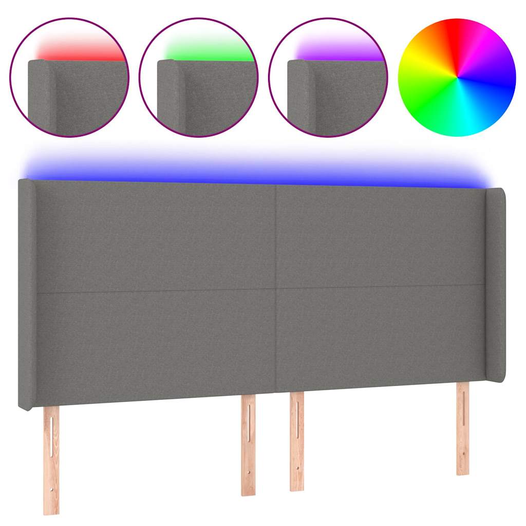 Testiera a LED GrigioScuro /128cm inTessuto