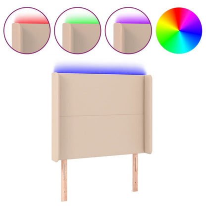 Testiera a LED Cappuccino 93x16x118/128 cm in Similpelle - homemem39