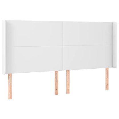 Testiera a LED Bianco 163x16x118/128 cm in Similpelle | homemem39