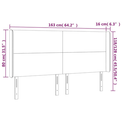 Testiera a LED Bianco 163x16x118/128 cm in Similpelle | homemem39