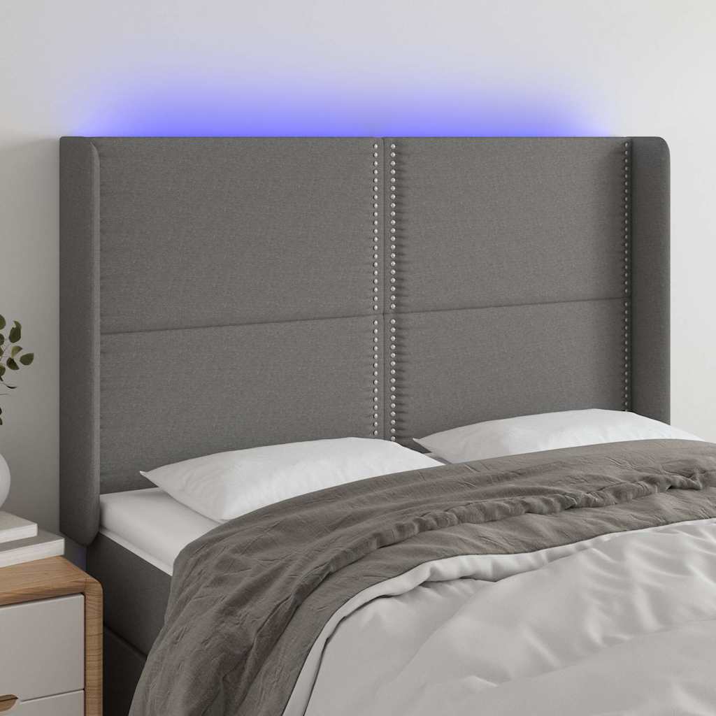 Testiera a LED GrigioScuro /128cm inTessuto