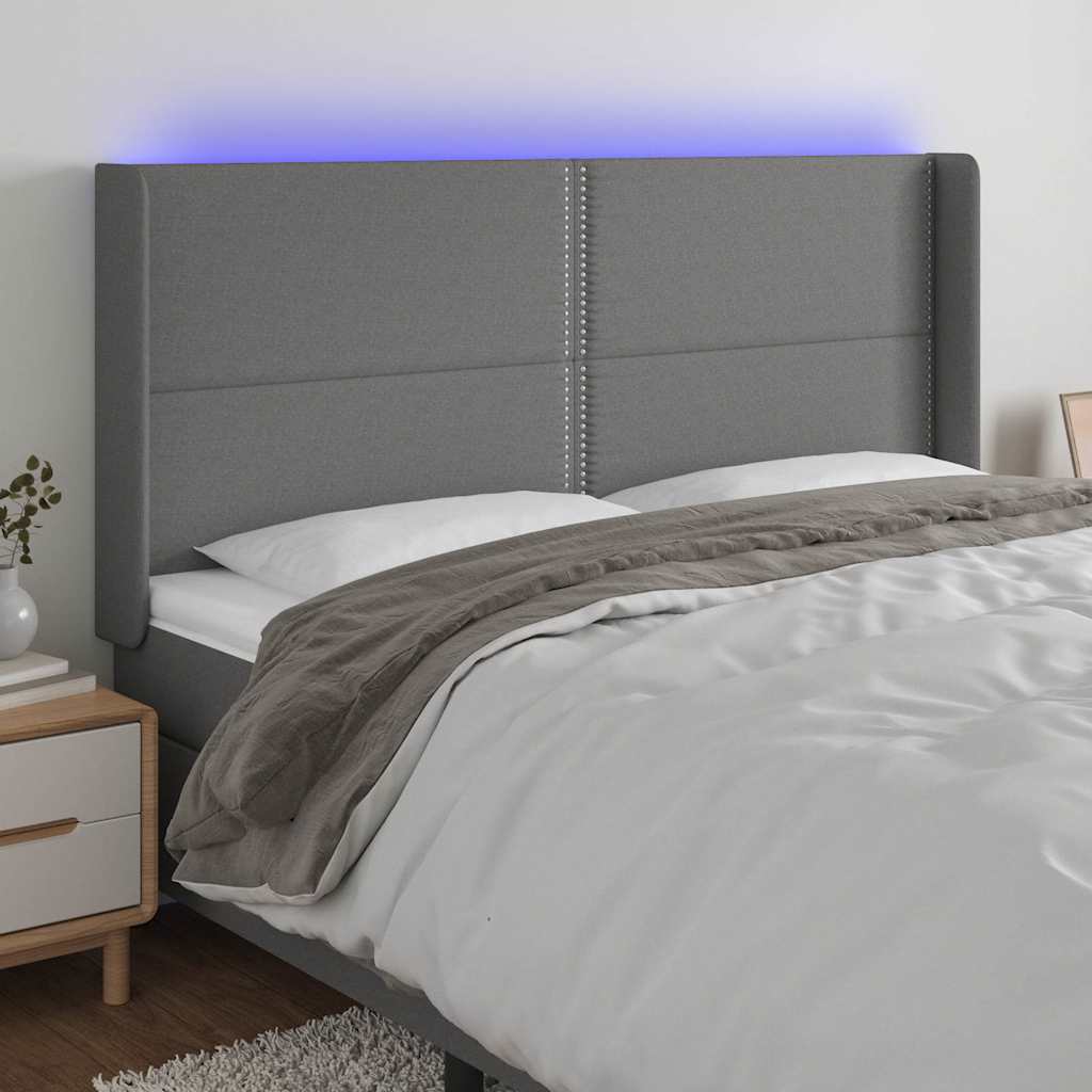 Testiera a LED GrigioScuro /128cm inTessuto