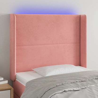 Testiera a LED rosa 83x16x118/128 cm in Velluto | homemem39