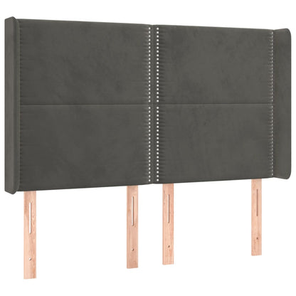Testiera a LED Grigio Scuro 147x16x118/128cm in Velluto - homemem39