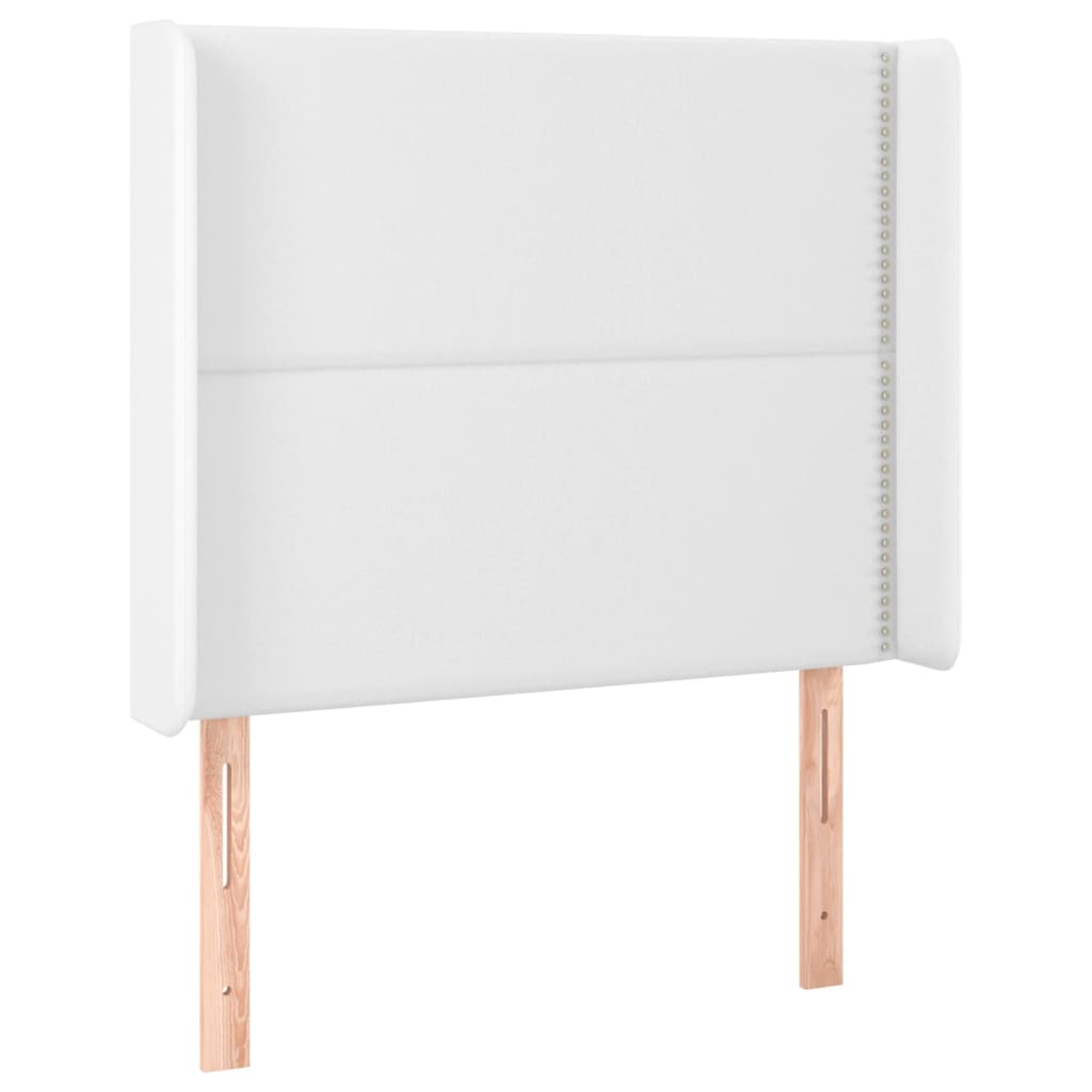 Testiera ad Orecchio Bianco 83x16x118/128 cm in Similpelle - homemem39