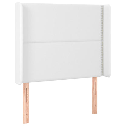 Testiera ad Orecchio Bianco 83x16x118/128 cm in Similpelle - homemem39