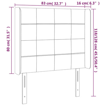 Testiera a LED Tortora 83x16x118/128 cm in Tessuto | homemem39
