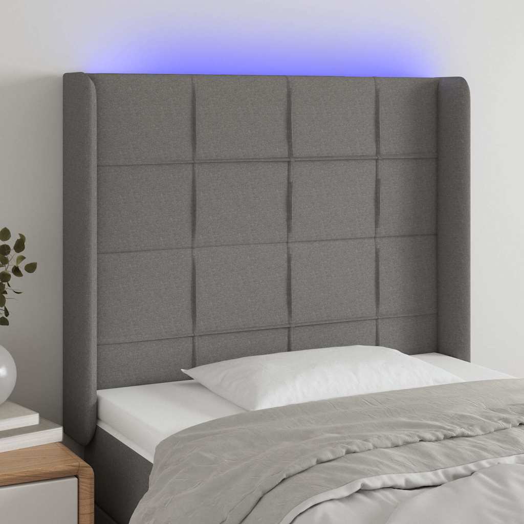 Testiera a LED GrigioScuro /128cm inTessuto