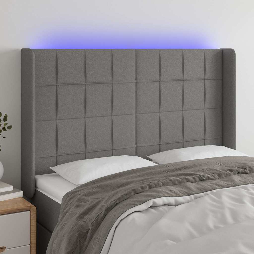 Testiera a LED GrigioScuro /128cm inTessuto
