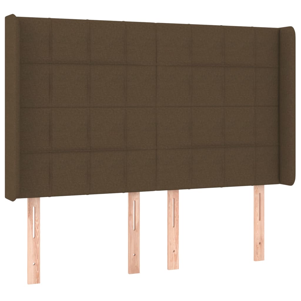 Testiera a LED MarroneScuro147x16x118/128cm inTessuto | homemem39