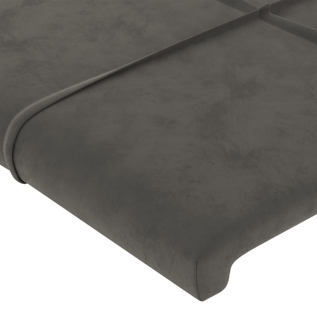 Testiera a LED Grigio Scuro 163x16x118/128cm in Velluto | homemem39