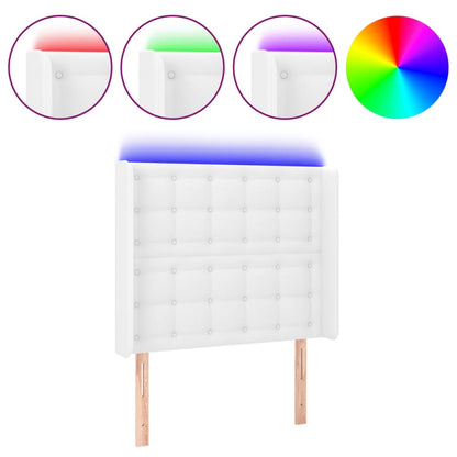 Testiera ad Orecchio Bianco 83x16x118/128 cm in Similpelle | homemem39