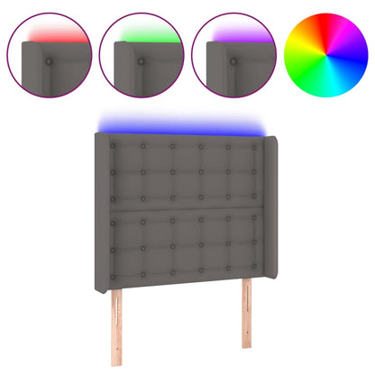 Testiera a LED Grigio 93x16x118/128 cm in Similpelle - homemem39