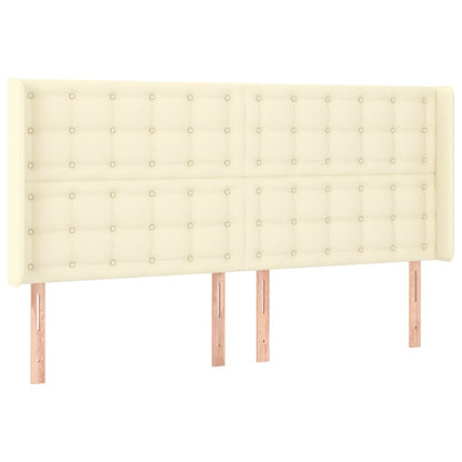 Testiera a LED Crema 183x16x118/128 cm in Similpelle | homemem39