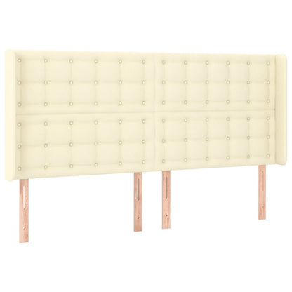 Testiera a LED Crema 203x23x118/128 cm in Similpelle | homemem39