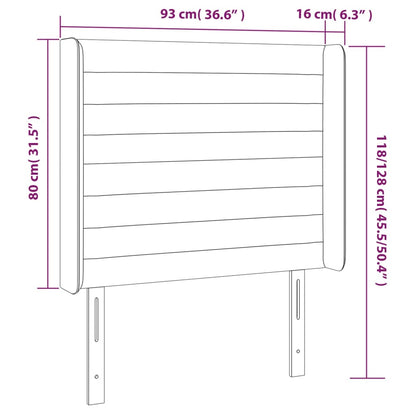 Testiera a LED crema 93x16x118/128 cm in Tessuto - homemem39
