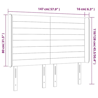 Testiera a LED Blu Scuro 147x16x118/128 cm in Velluto | homemem39