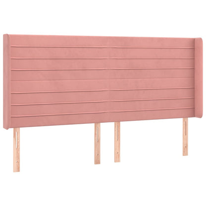 Testiera a LED rosa 163x16x118/128 cm in Velluto | homemem39