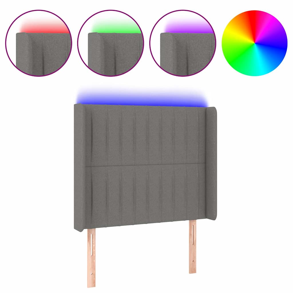 Testiera a LED GrigioScuro /128cm inTessuto