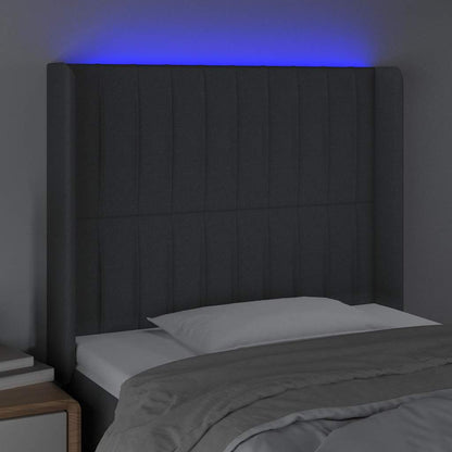 Testiera a LED GrigioScuro /128cm inTessuto