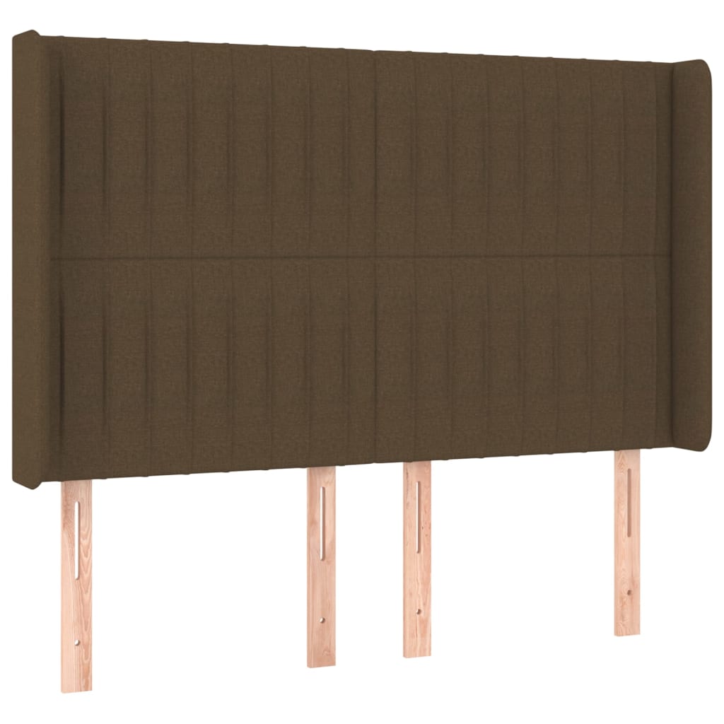 Testiera a LED MarroneScuro147x16x118/128cm inTessuto | homemem39