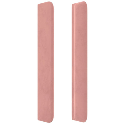 Testiera a LED rosa 147x16x118/128 cm in Velluto