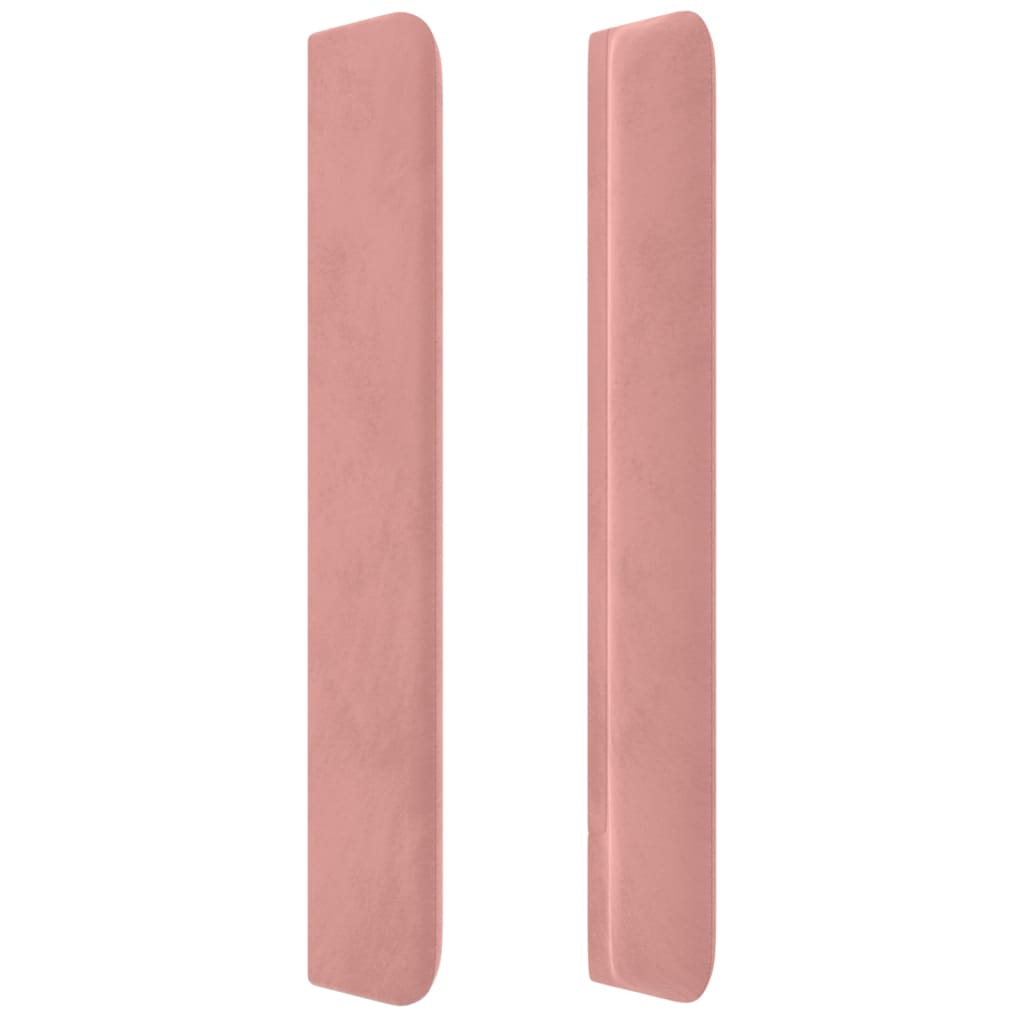 Testiera a LED rosa 203x16x118/128 cm in Velluto