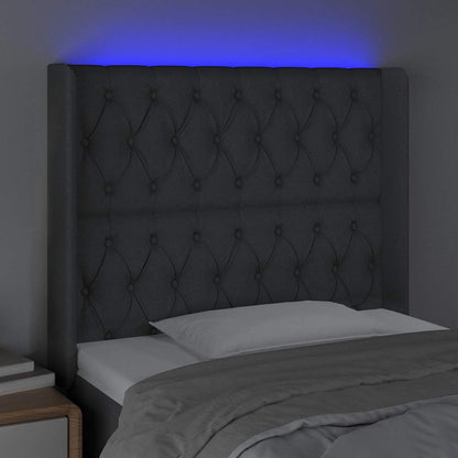 Testiera a LED GrigioScuro /128cm inTessuto