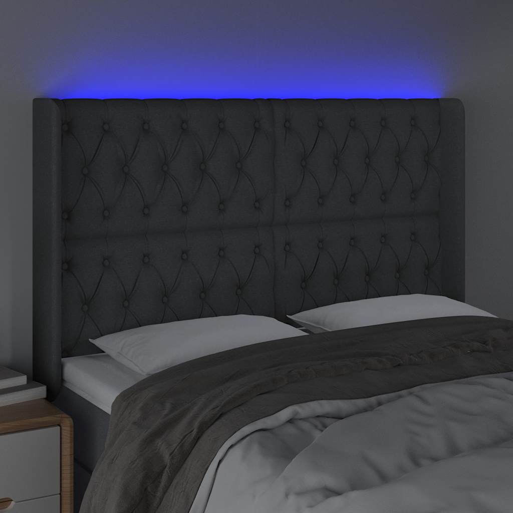 Testiera a LED GrigioScuro /128cm inTessuto