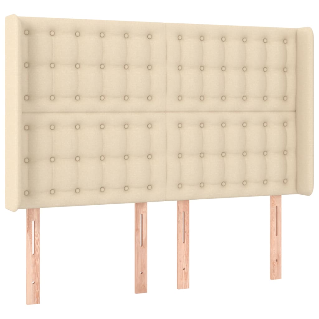 Testiera a LED Crema 147x16x118/128 cm in Tessuto | homemem39